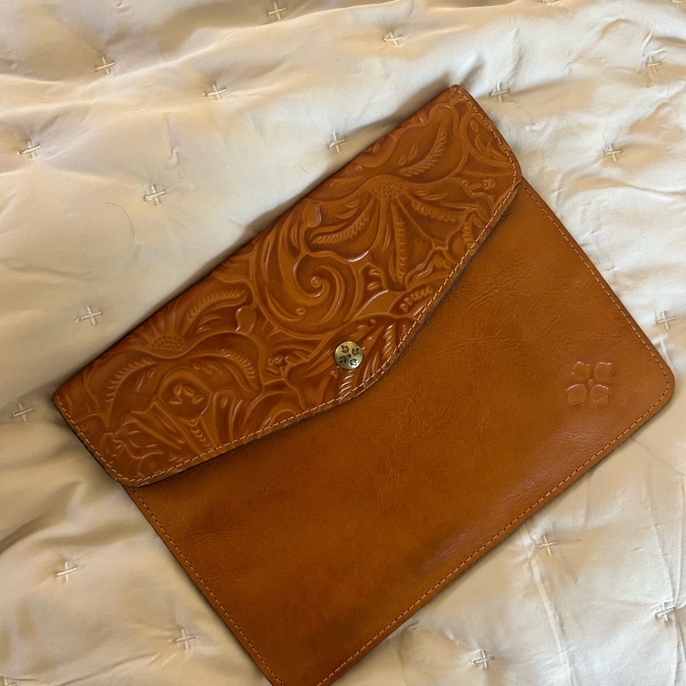 Embossed Leather Clutch